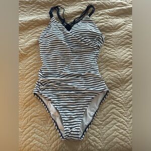 Kona Sol Striped One Piece Swimsuit